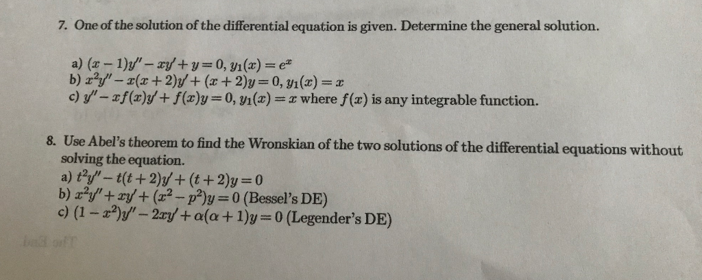 7 One Of The Solution Of The Differential Equation Chegg Com