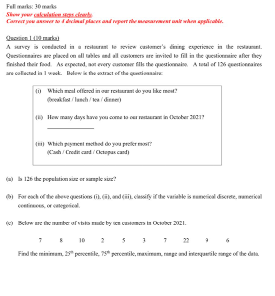 Solved Full Marks 30 Marks Show Your Calculation Steps Chegg Com