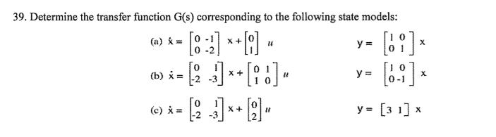 Solved 39. Determine the transfer function G(s) | Chegg.com