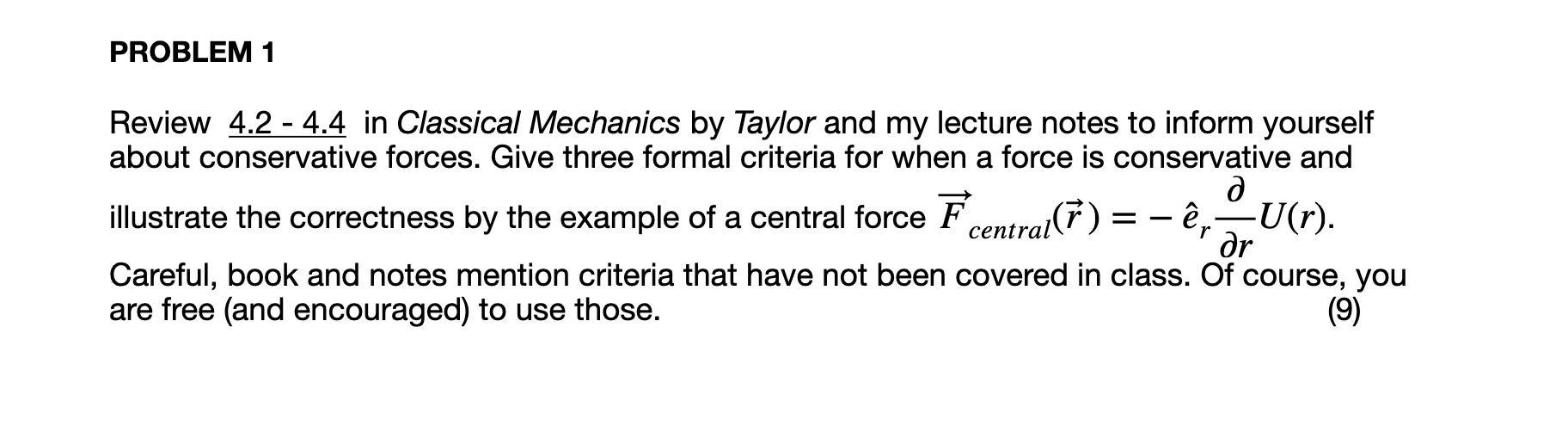 Classical Mechanics  Lecture 1 