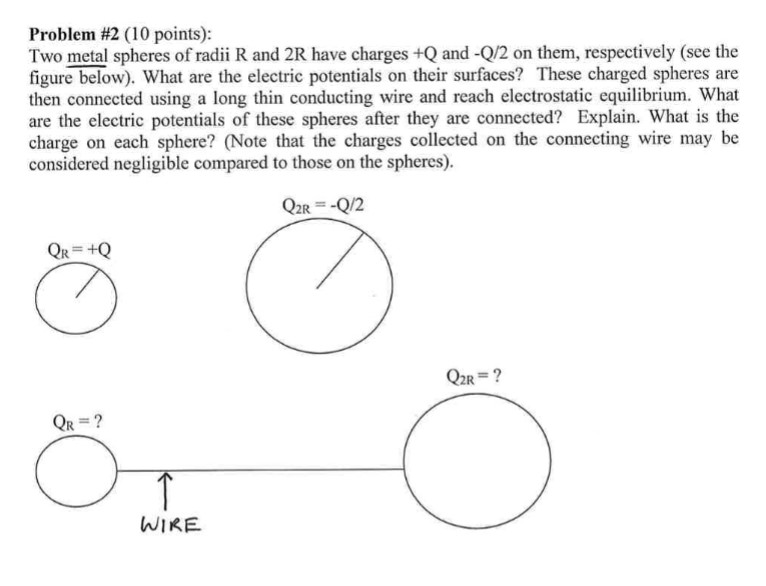 Solved Problem #2 (10 Points): Two Metal Spheres Of Radii R | Chegg.com