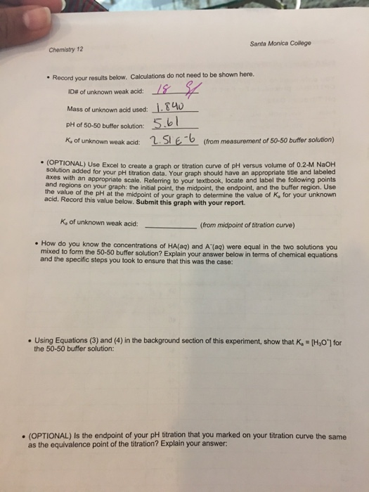 Solved lab report pH measurement and its Applications part