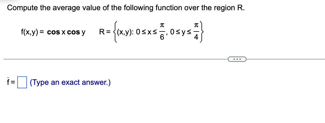 Solved Compute the average value of the following function | Chegg.com