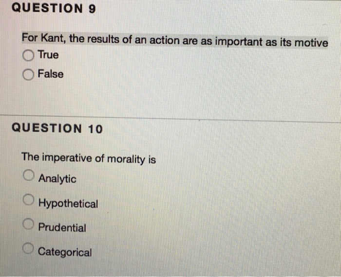 Solved QUESTION 1 What, according to Kant, gives an action | Chegg.com