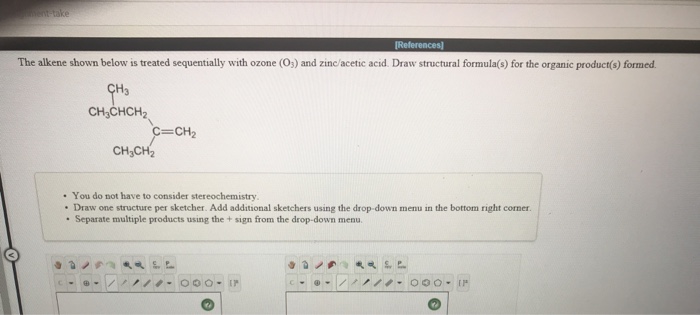 Solved The alkene shown below is treated sequentially with | Chegg.com