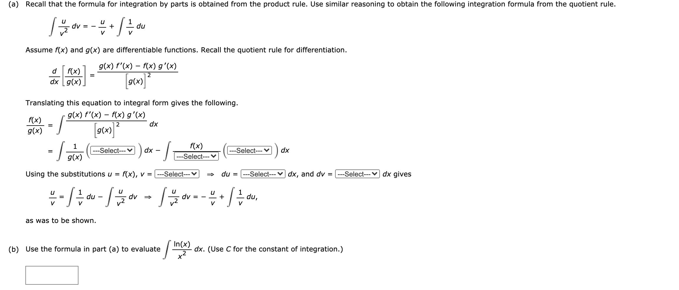 integration product rule