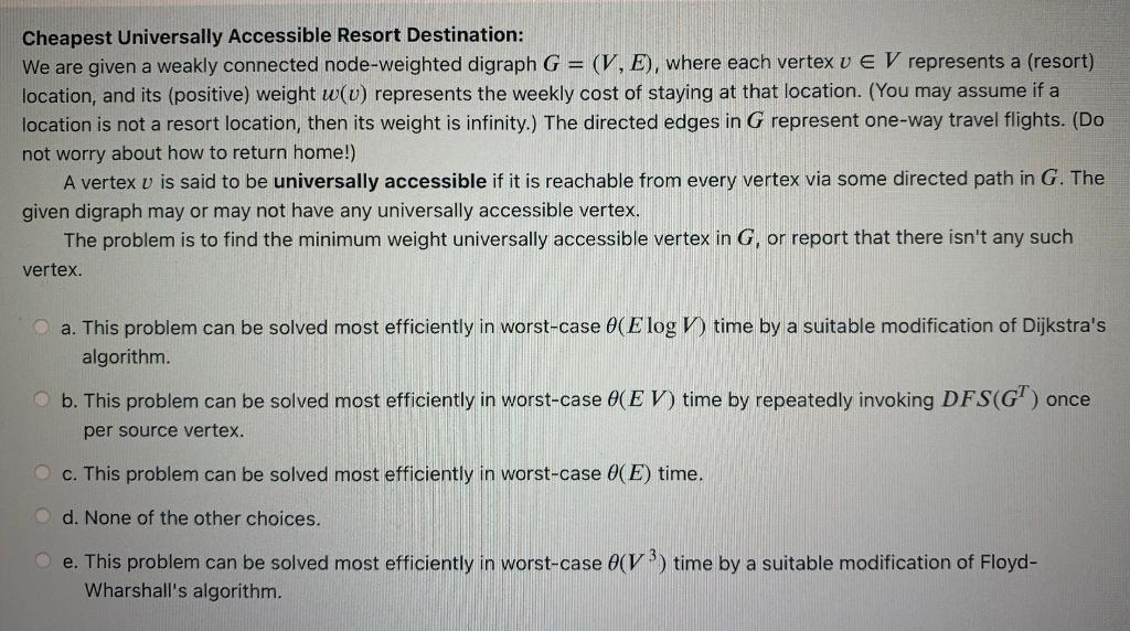 Solved Let G = (V, E, w) be a connected weighted graph in | Chegg.com