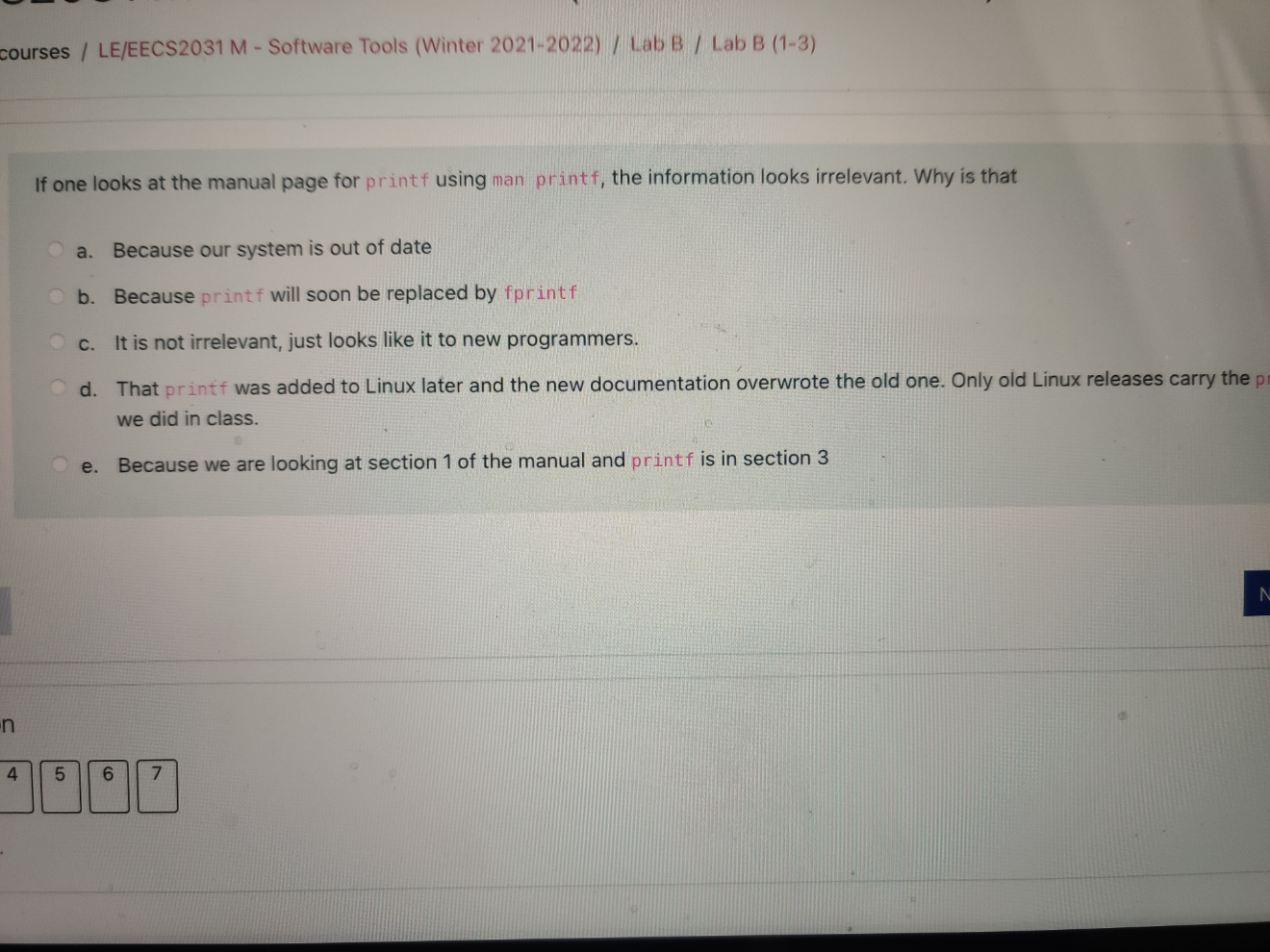 Solved courses / LE/EECS2031 M - Software Tools (Winter | Chegg.com