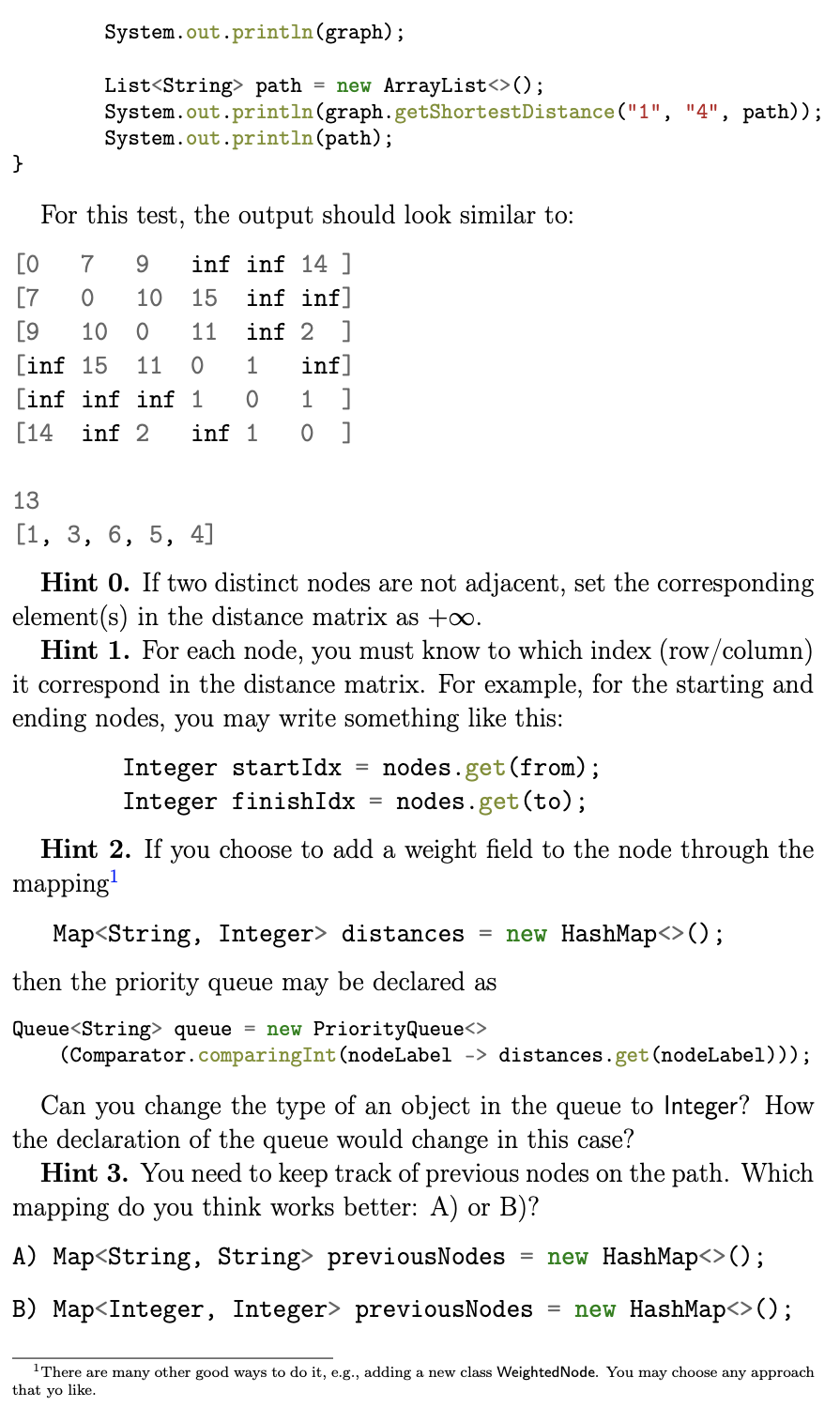 Solved PROBLEM. Based on the class GraphOnAdjacencyMatrix, | Chegg.com