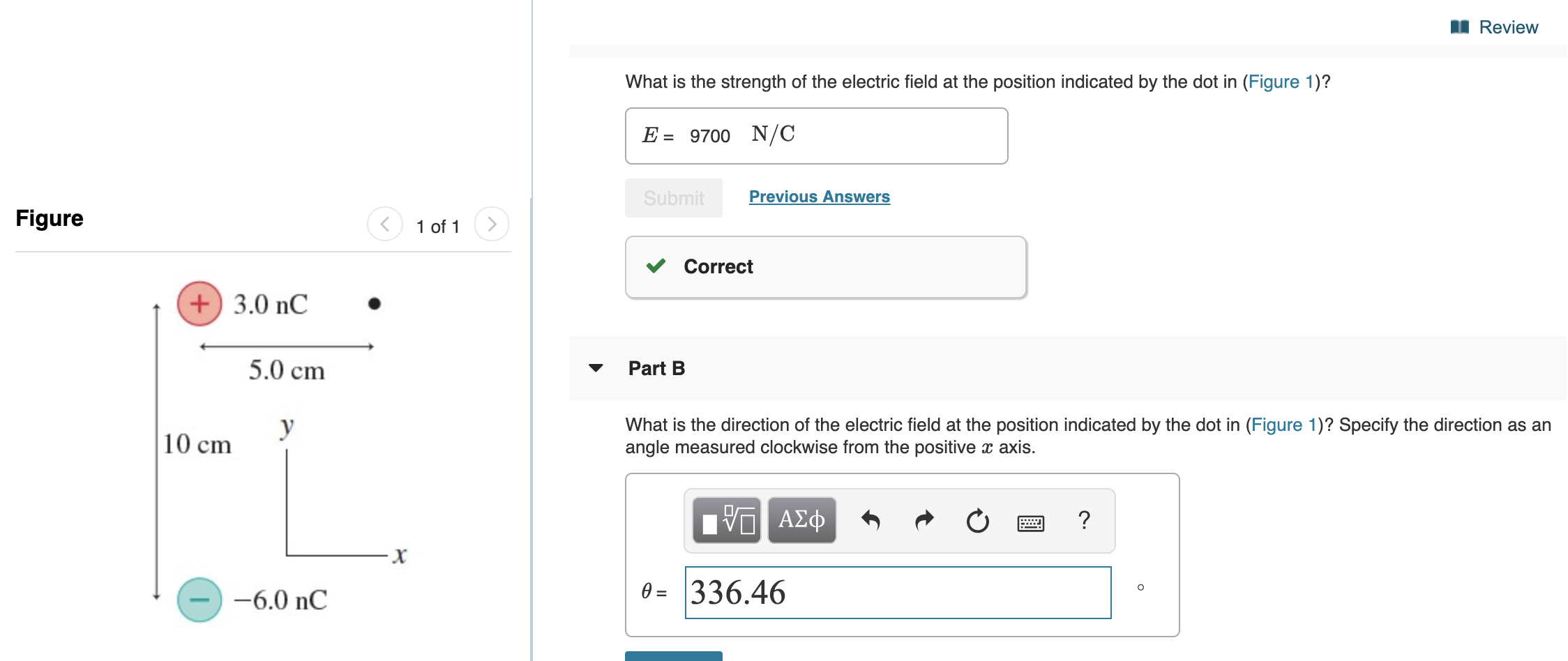 Solved I Review What is the strength of the electric field