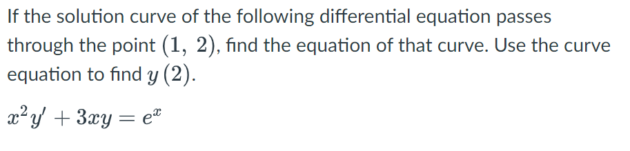 If the solution curve of the following differential | Chegg.com