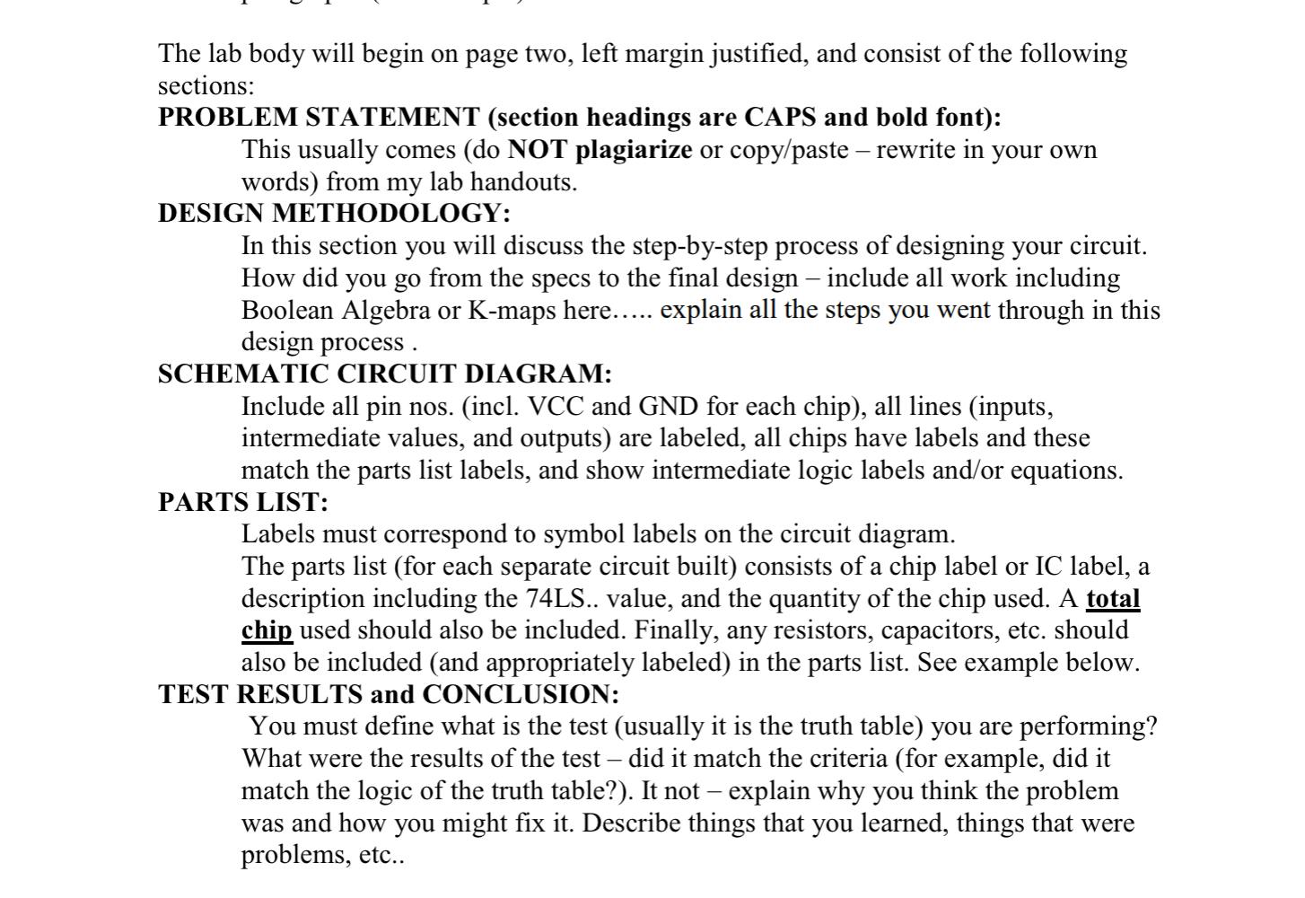 Solved How to write a lab report for: 1. Design a logic | Chegg.com