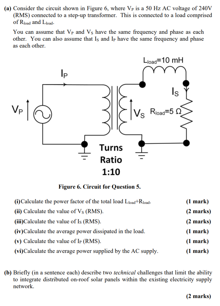 Solved (a) Consider the circuit shown in Figure 6, where Vp | Chegg.com