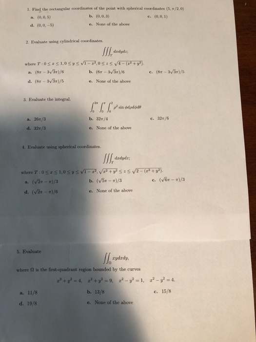 Rectangular Coordinate Question Solved 1. Find the rectangular coordinates of the point with | Chegg.com