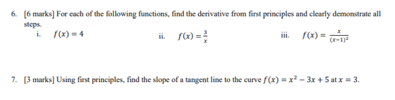 Solved 6. [6 marks] For each of the following functions, | Chegg.com