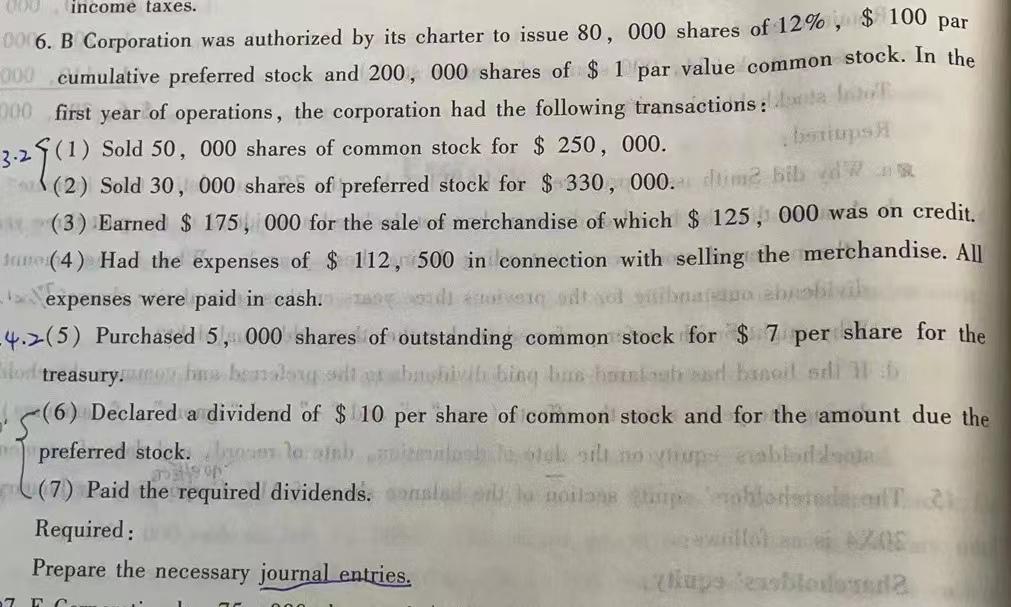 Solved 6. B Corporation Was Authorized By Its Charter To | Chegg.com