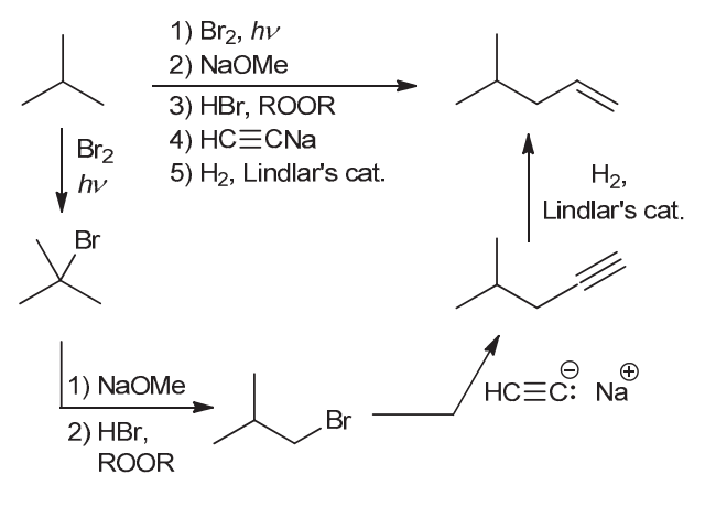 Solved 1) HC≡CNa 2) H2, Lindlar's cat. HC≡CNa 3) O3 1) O3 | Chegg.com