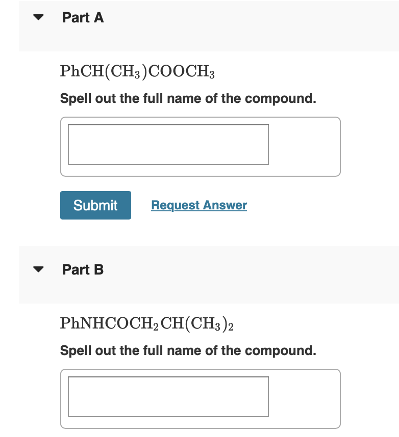 solved-part-a-a-phch-ch3-cooch3-spell-out-the-full-name-of-chegg