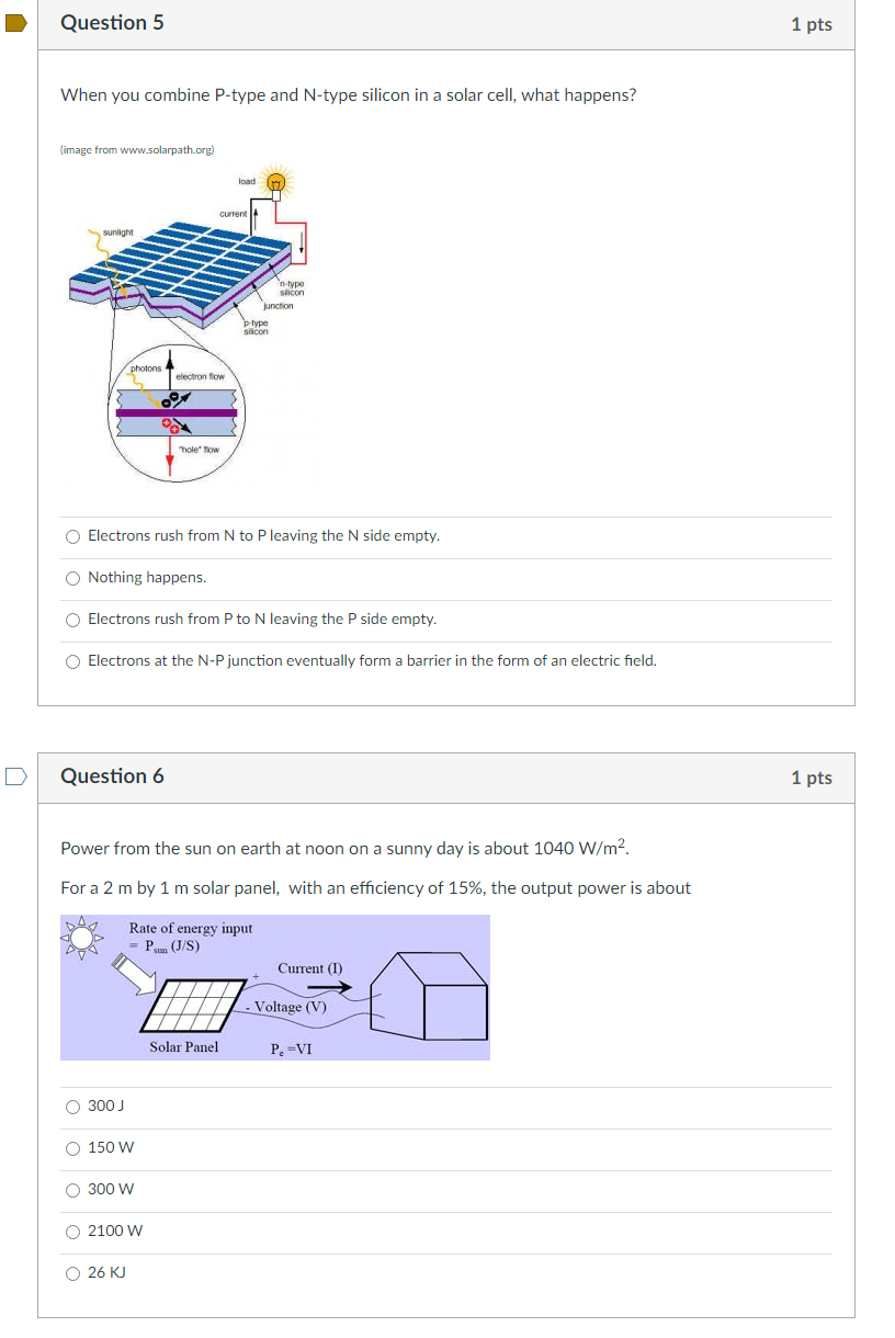 Solved When You Combine P-type And N-type Silicon In A Solar | Chegg.com