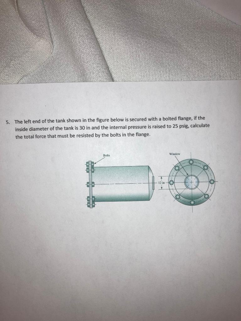 Solved 5. The left end of the tank shown in the figure below | Chegg.com