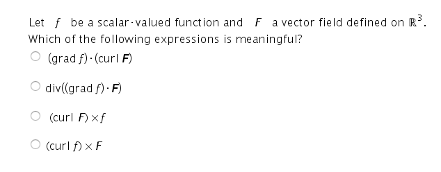 Solved Let f be a scalar-valued function and F a vector | Chegg.com