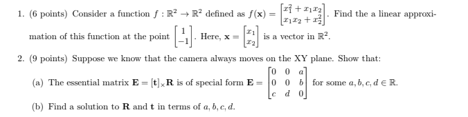 Solved 1. (6 points) Consider a function f:R2→R2 defined as | Chegg.com