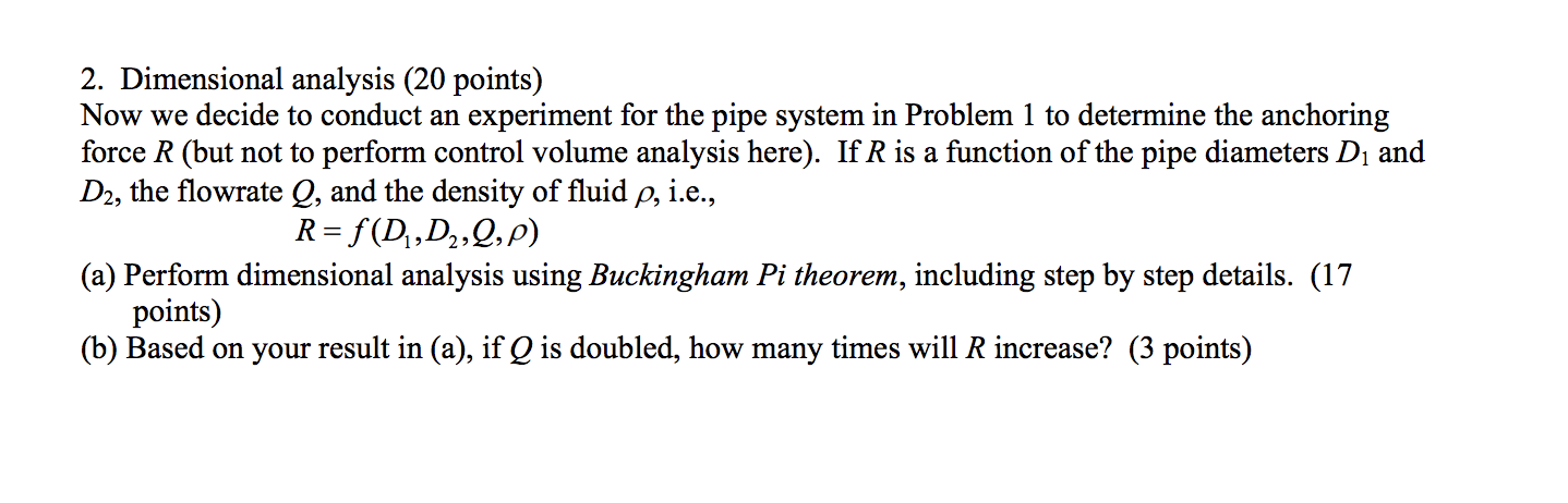 Solved 2. Dimensional analysis (20 points) Now we decide to | Chegg.com