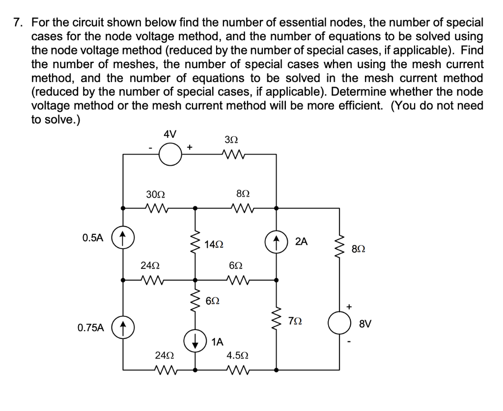 Solved 7. For the circuit shown below find the number of | Chegg.com
