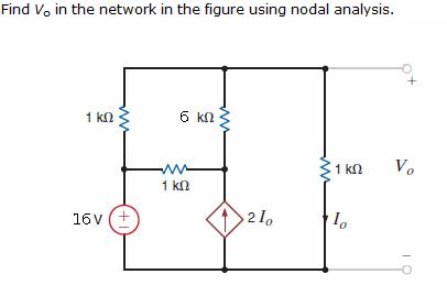 Solved Find V. in the network in the figure using nodal | Chegg.com