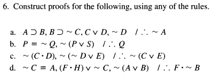 6. Construct proofs for the following, using any of | Chegg.com