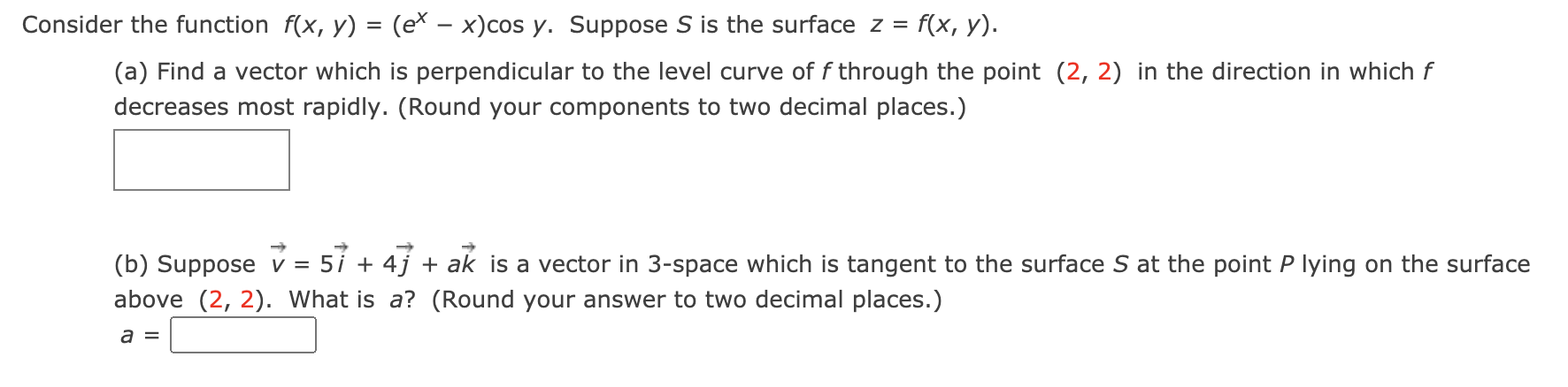 Solved Consider the function f(x, y) = (ex - x)cos y. | Chegg.com