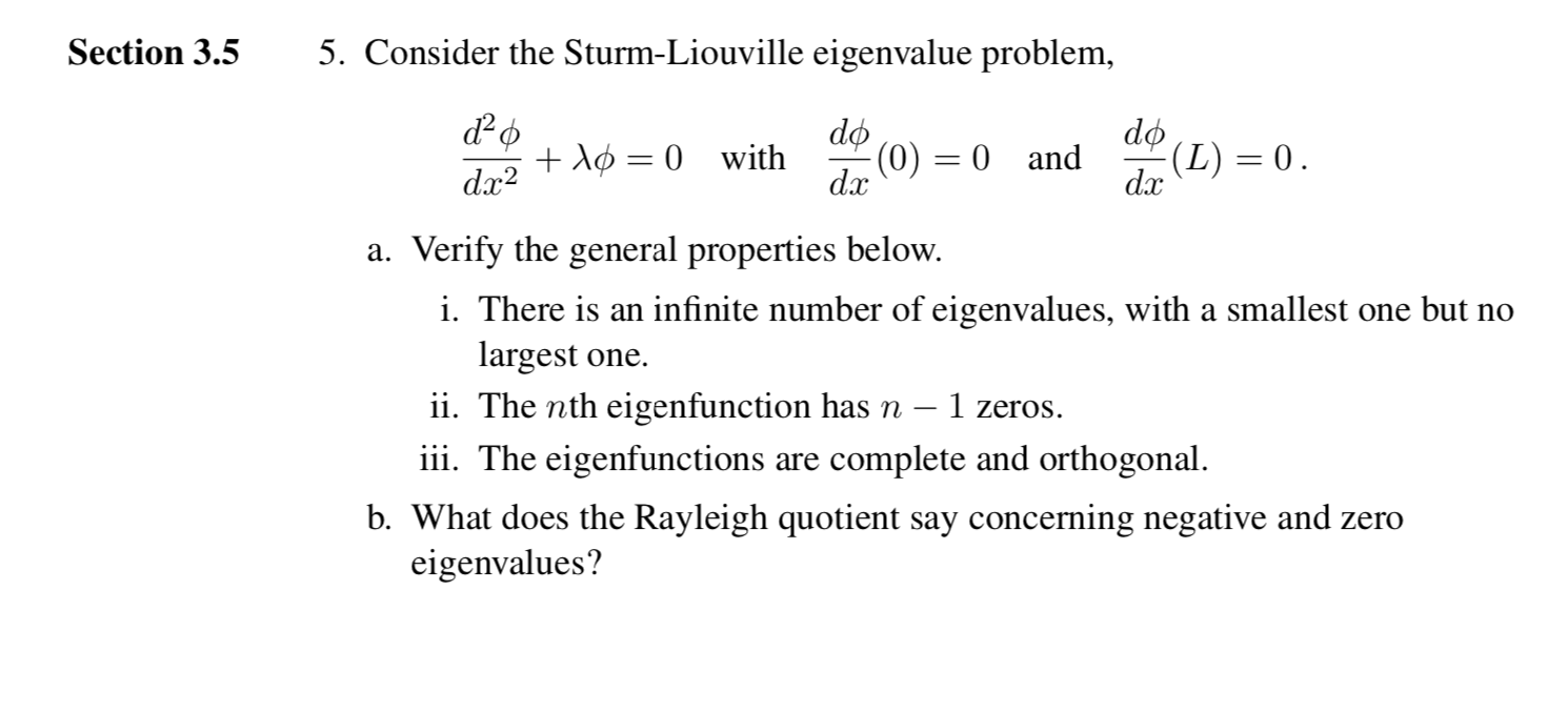 Solved 5. Consider The Sturm-Liouville Eigenvalue Problem, | Chegg.com