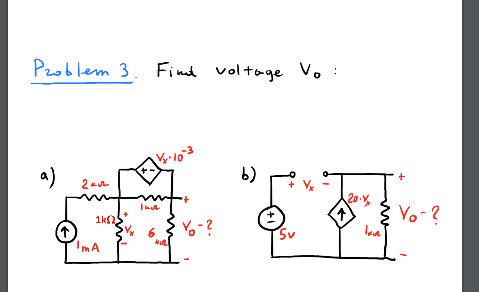 Solved Problem 3 Find Voltage V0 | Chegg.com