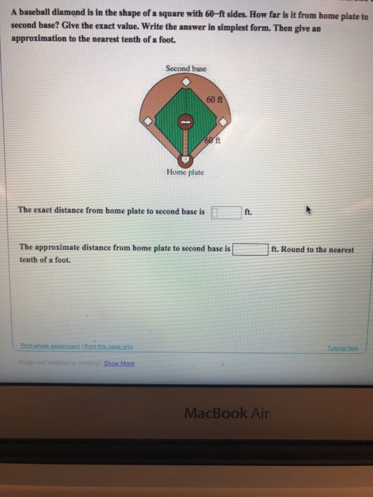 Solved A baseball diamond is in the shape of a square with