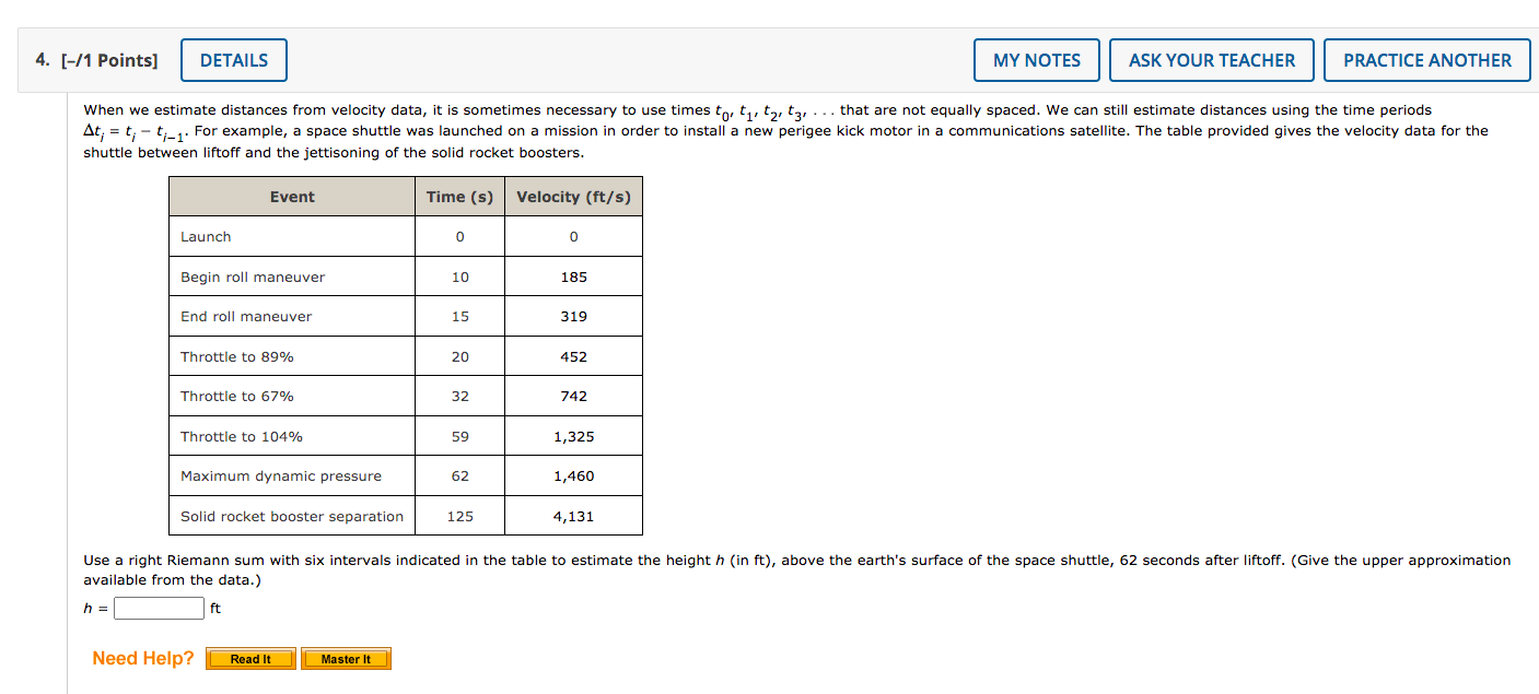 Solved 4. [-/1 Points) DETAILS MY NOTES ASK YOUR TEACHER | Chegg.com