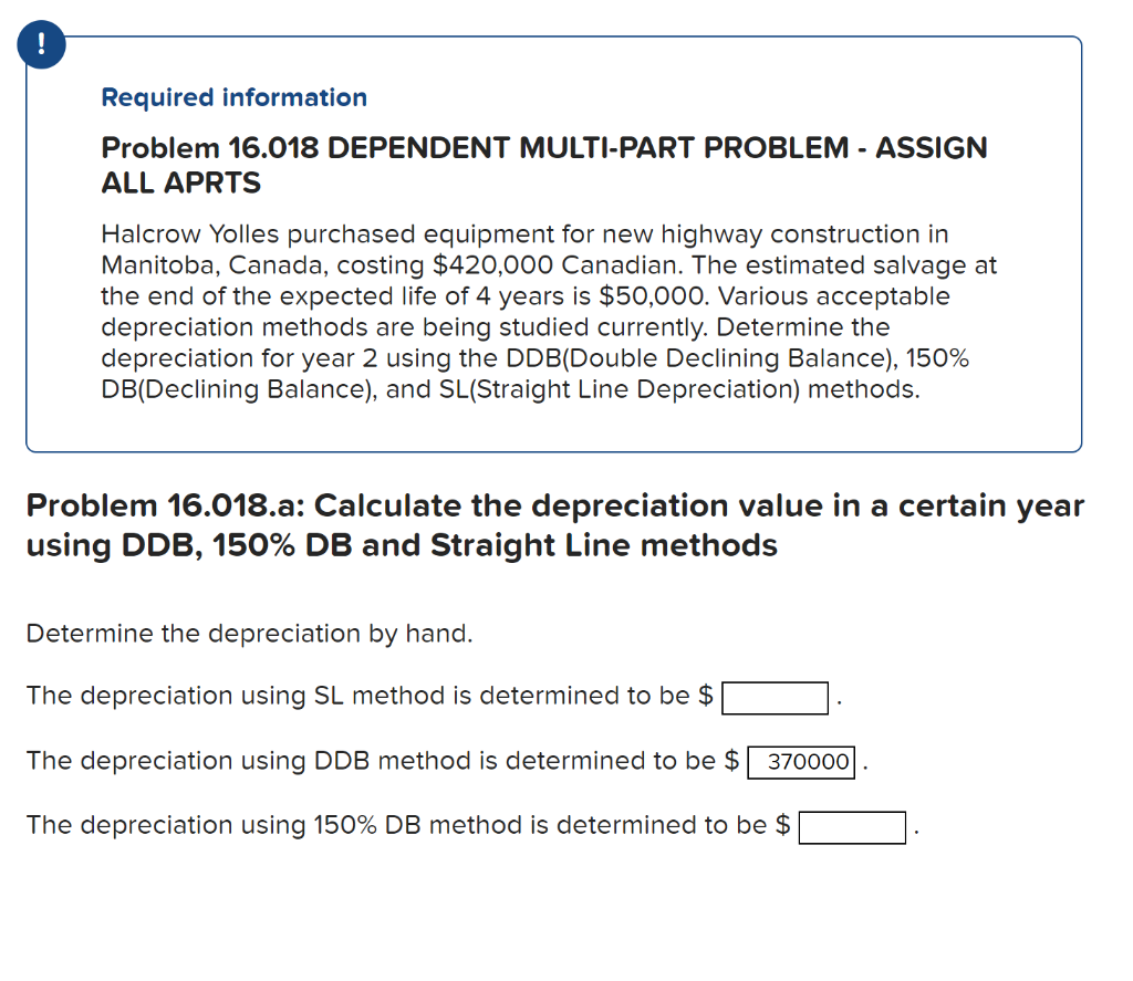 Solved ! Required Information Problem 16.018 DEPENDENT | Chegg.com