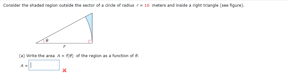 Solved Consider the shaded region outside the sector of a | Chegg.com