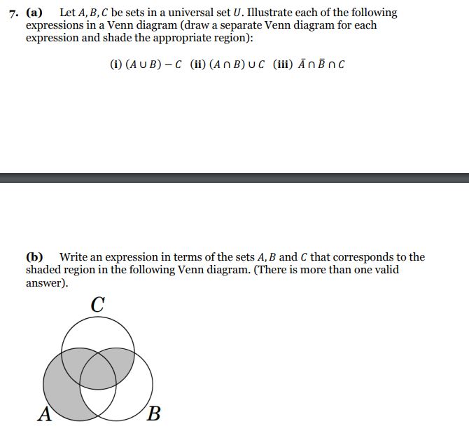 Solved (a) Let A,B,C Be Sets In A Universal Set U. | Chegg.com