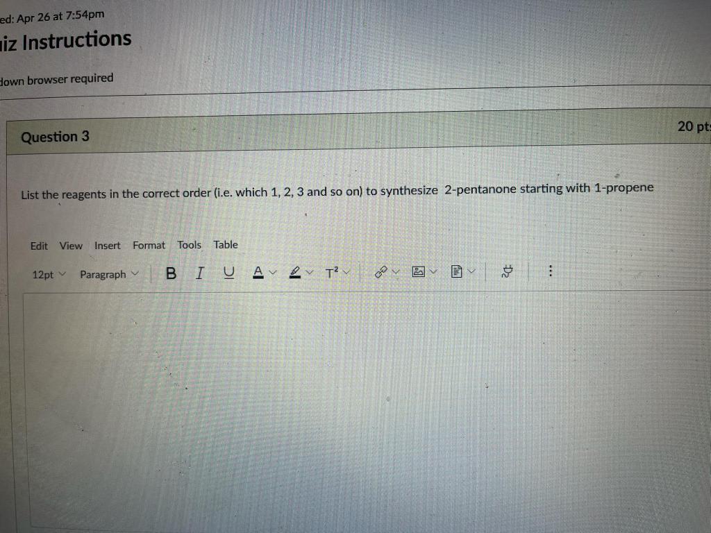 Solved ed: Apr 26 at 7:54pm iz Instructions Hown browser | Chegg.com