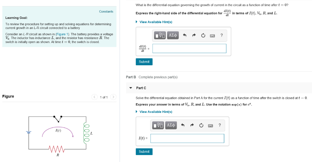 Solved What is the differential equation governing the