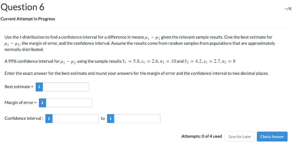 Use The T distribution To Find A Chegg