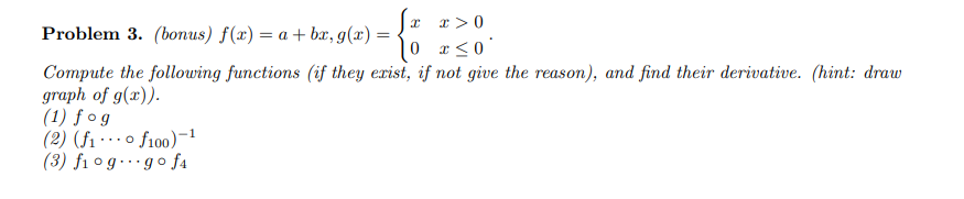 Solved Compute the following functions (if they exist, if | Chegg.com