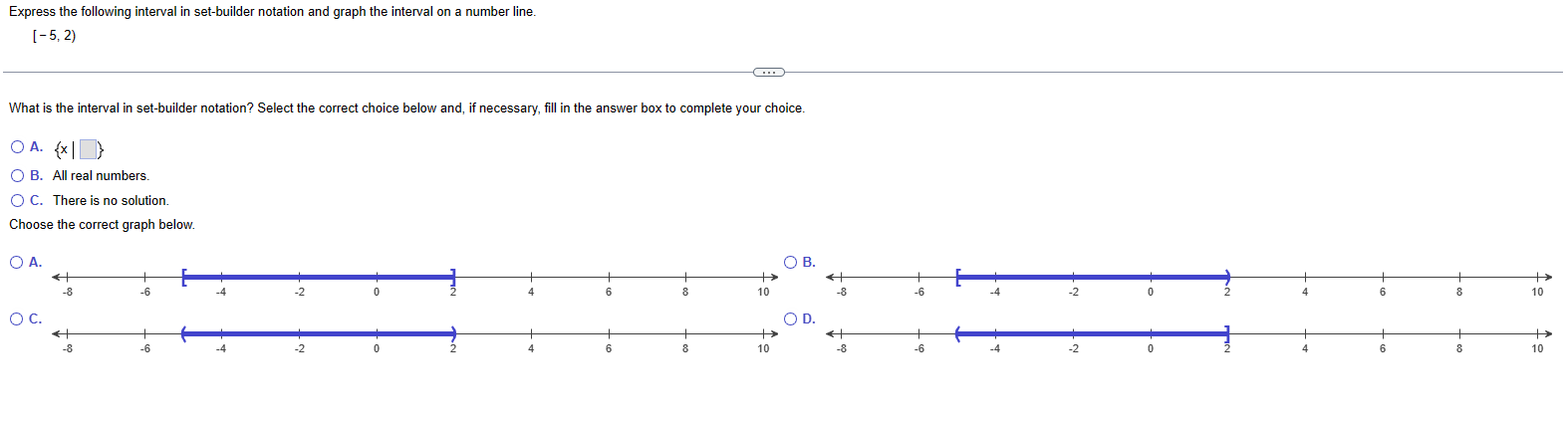 Solved Express the following interval in set-builder | Chegg.com