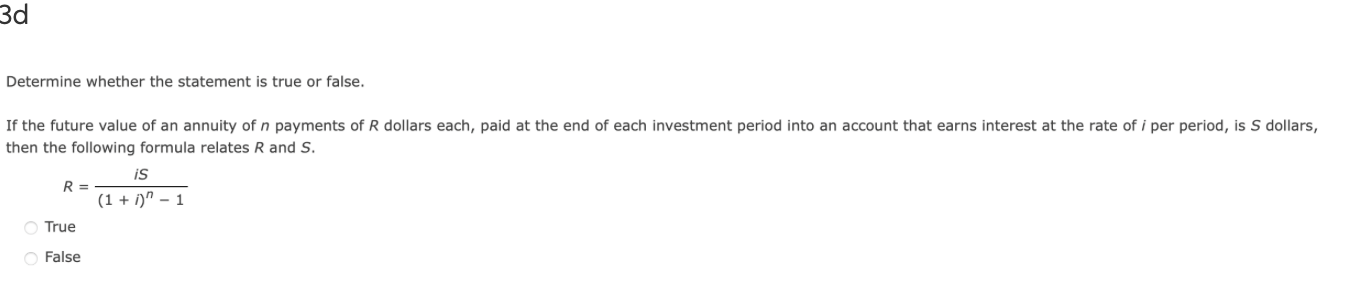 Solved 3d Determine whether the statement is true or false. | Chegg.com