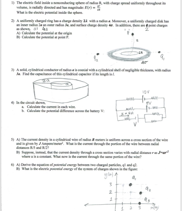 Solved The electric field inside a nonconducting sphere of | Chegg.com