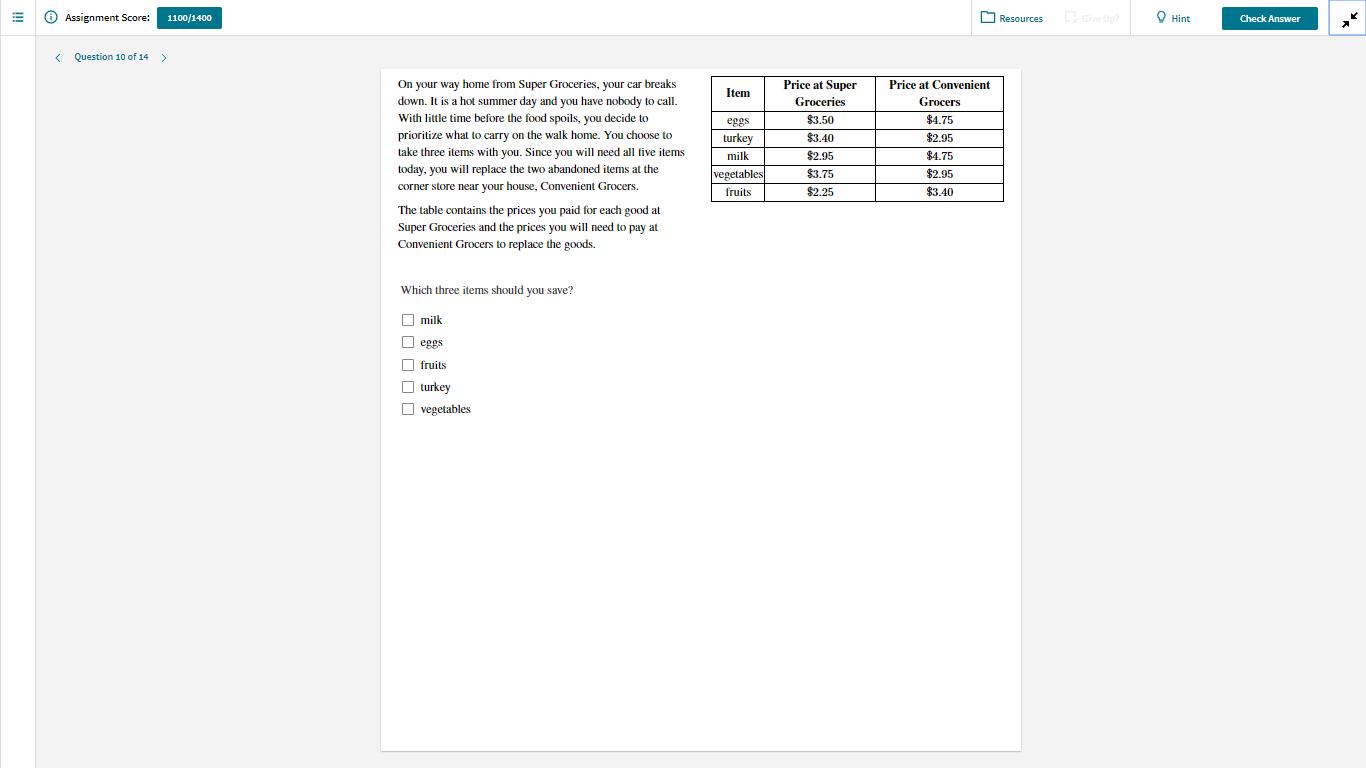 Solved Assignment Score 1100 1400 Resources Hint Check A Chegg Com