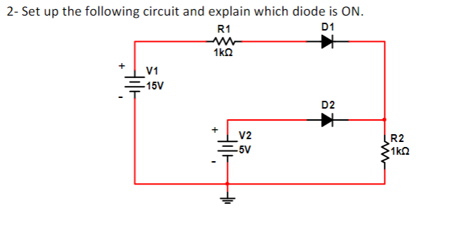Solved 2- Set up the following circuit and explain which | Chegg.com