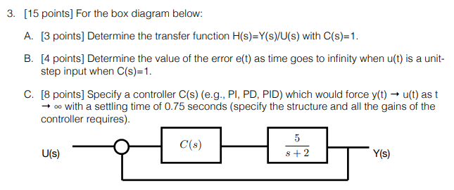 Solved 3 15 Points For The Box Diagram Below A 3 Po Chegg Com