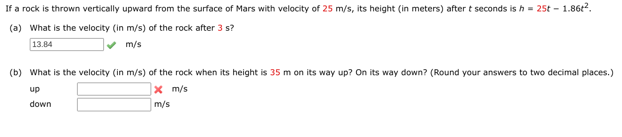 Solved If a rock is thrown vertically upward from the | Chegg.com