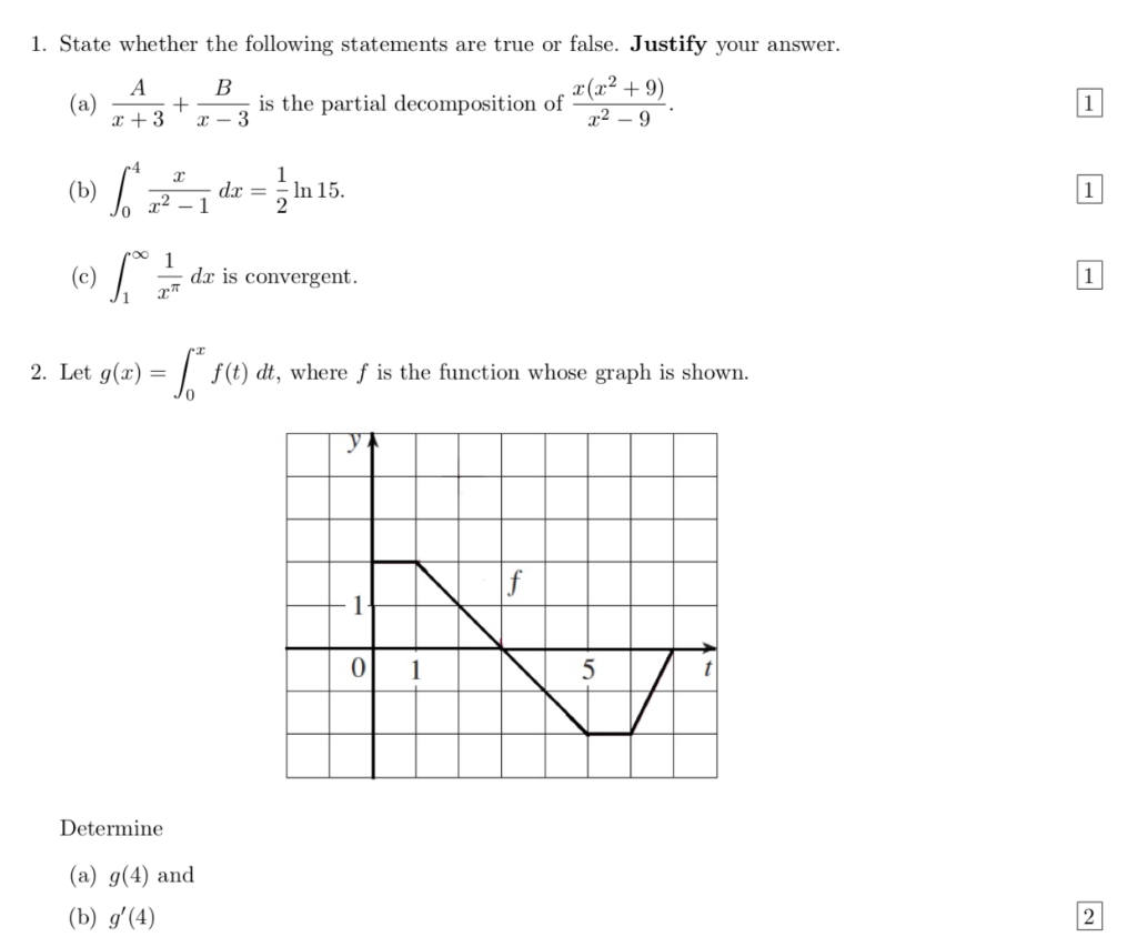 Solved 1. State whether the following statements are true or | Chegg.com